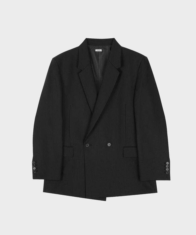 Oversized Double Breasted Jacket Black