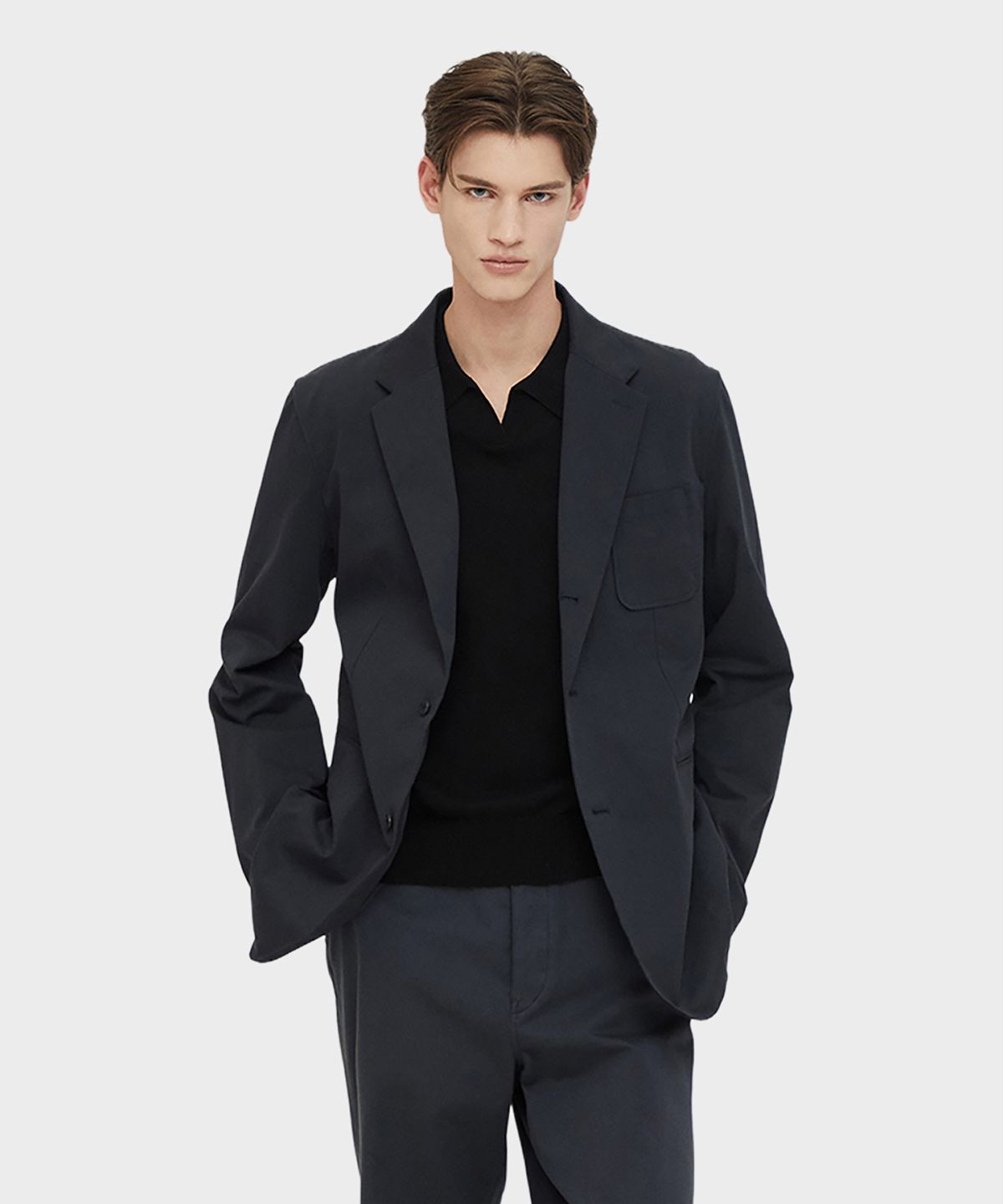 테일던(TAILDERN) Light Weight cotton Tailored Jacket Charcoal