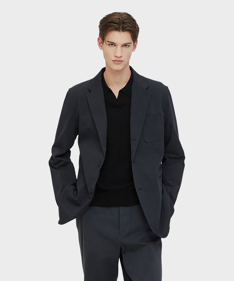 Light Weight cotton Tailored Jacket Charcoal