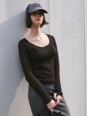 RODA U-NECK T-SHIRT_BLACK