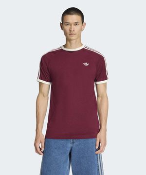 3-스트라이프 티셔츠 - 마룬:화이트 / KQ9639