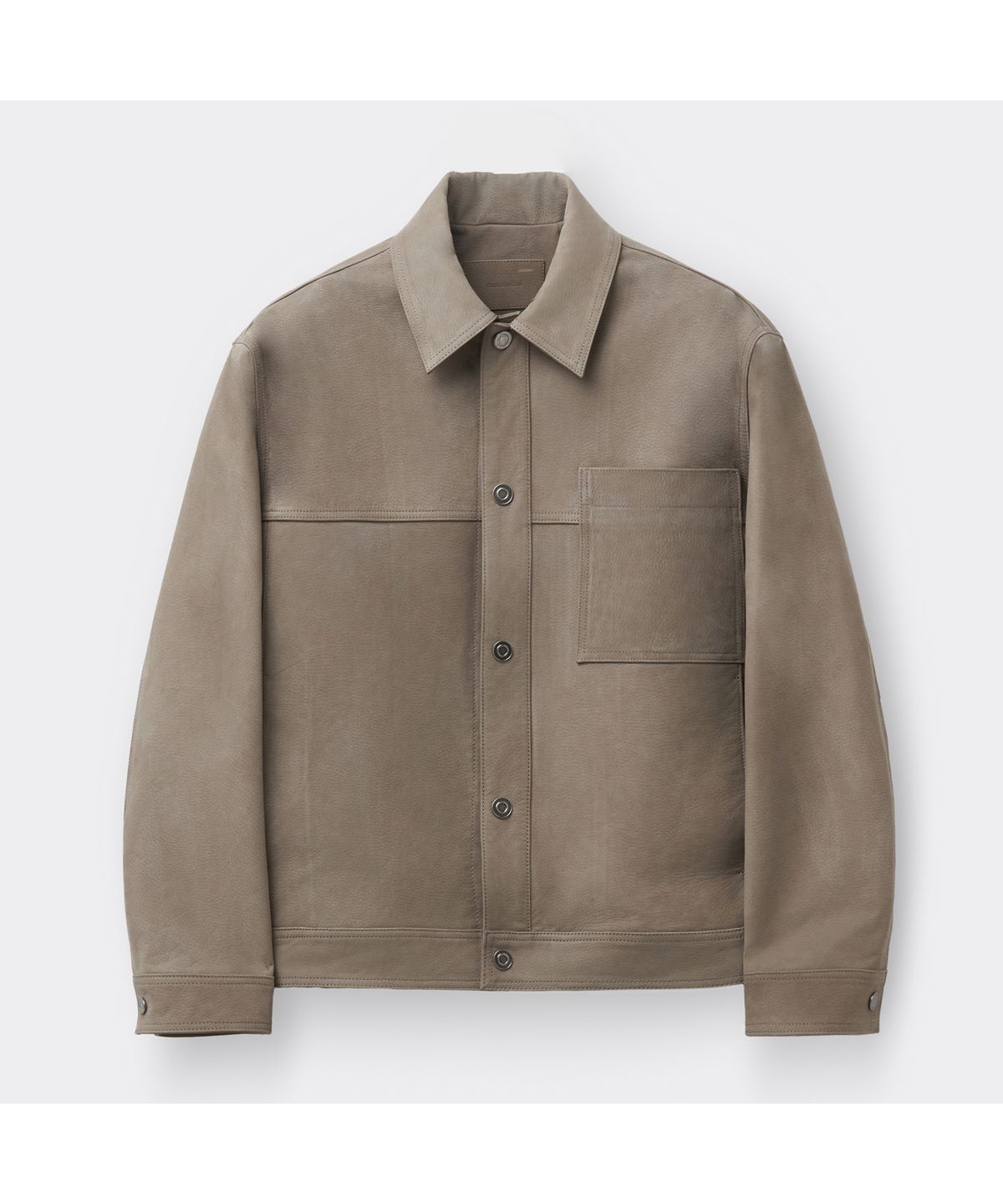 커스텀멜로우(CUSTOMELLOW) Beige Leather Trucker Jacket CWUDS26111BEX