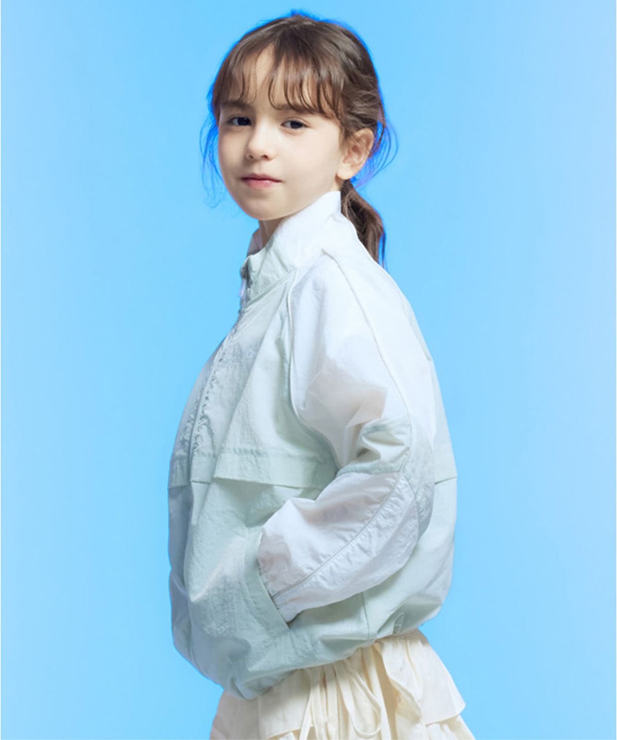 커버낫 키즈(COVERNAT KIDS) 쿠퍼로고 컬러블록 바람막이 민트 CK2602JK52MI