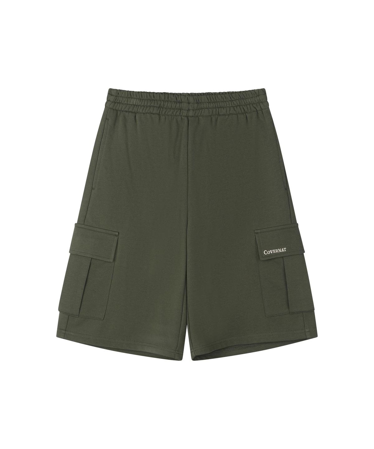 커버낫 키즈(COVERNAT KIDS) 워드마크 카고 버뮤다 스웻팬츠 올리브 CK2602JS10OL