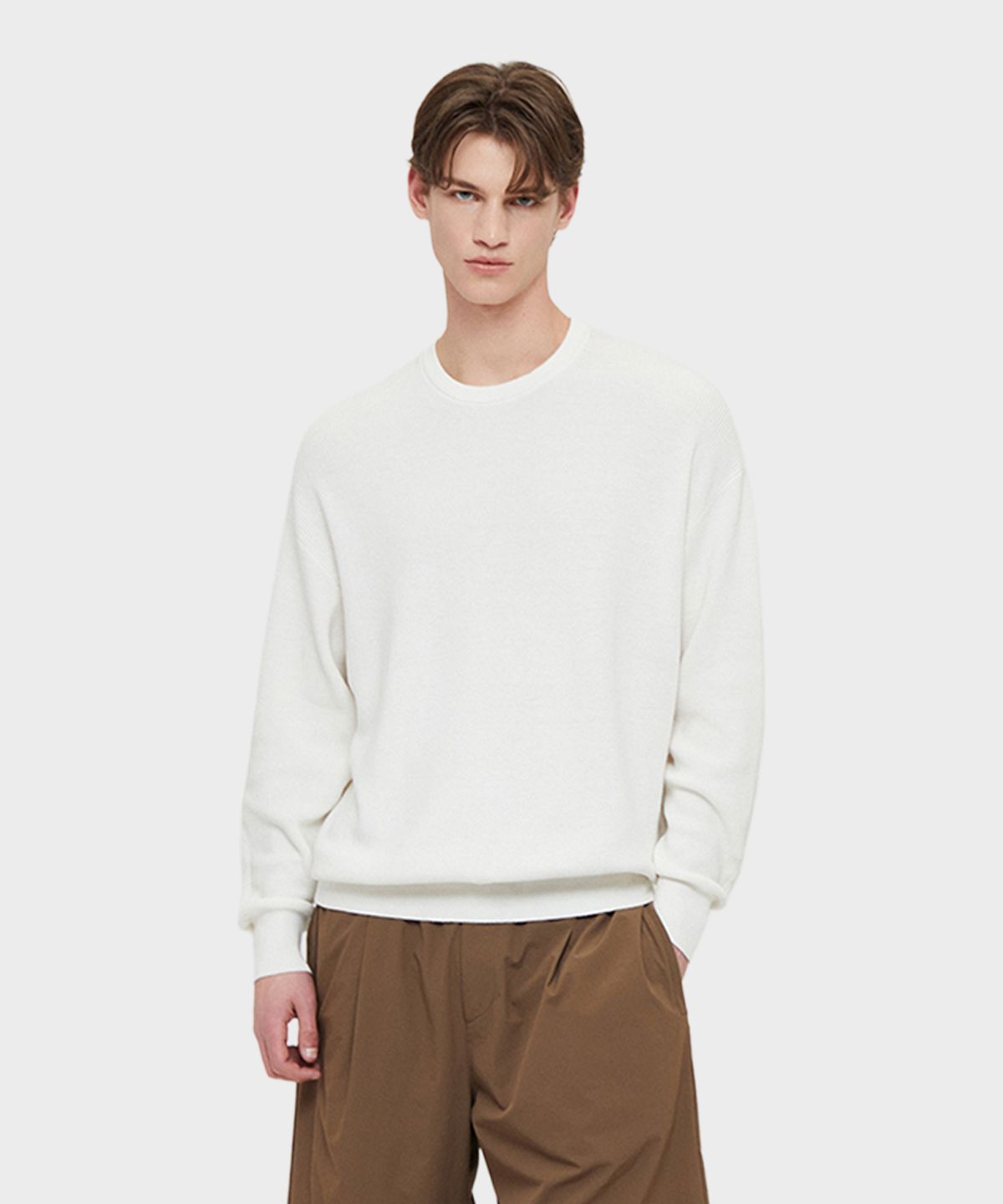 테일던(TAILDERN) Cotton Cashmere Crewneck Sweater White