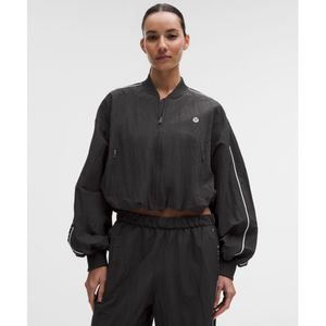 크링클 나일론 트랙 재킷 *워드마크  BLK WHT