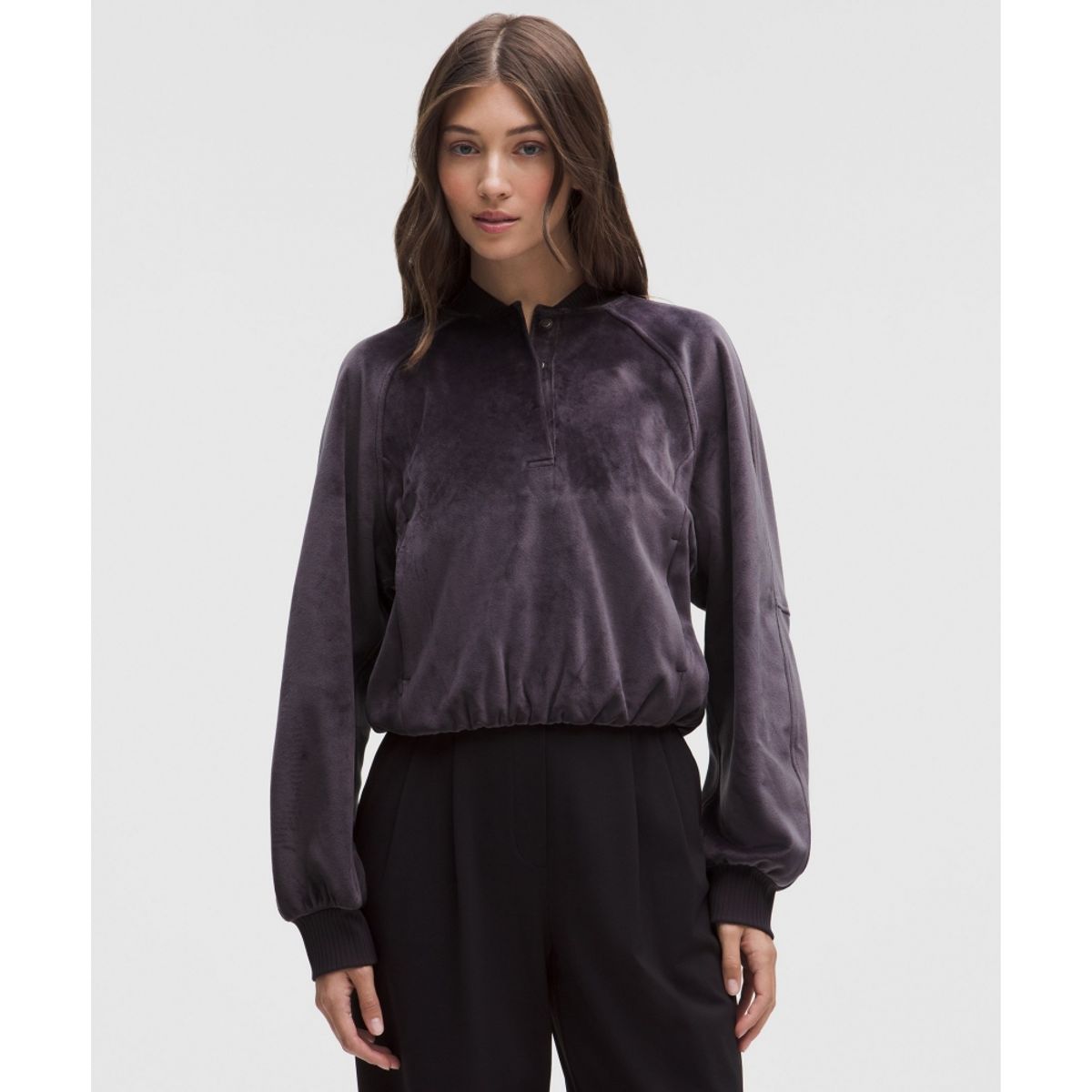 룰루레몬(LULULEMON) 스쿠바 크롭 헨리 풀오버 *벨벳  ARPR