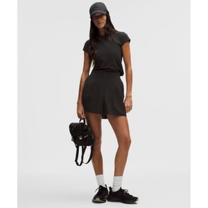 나일론 플리트 프런트 하이라이즈 쇼츠 3.5inch  BLK