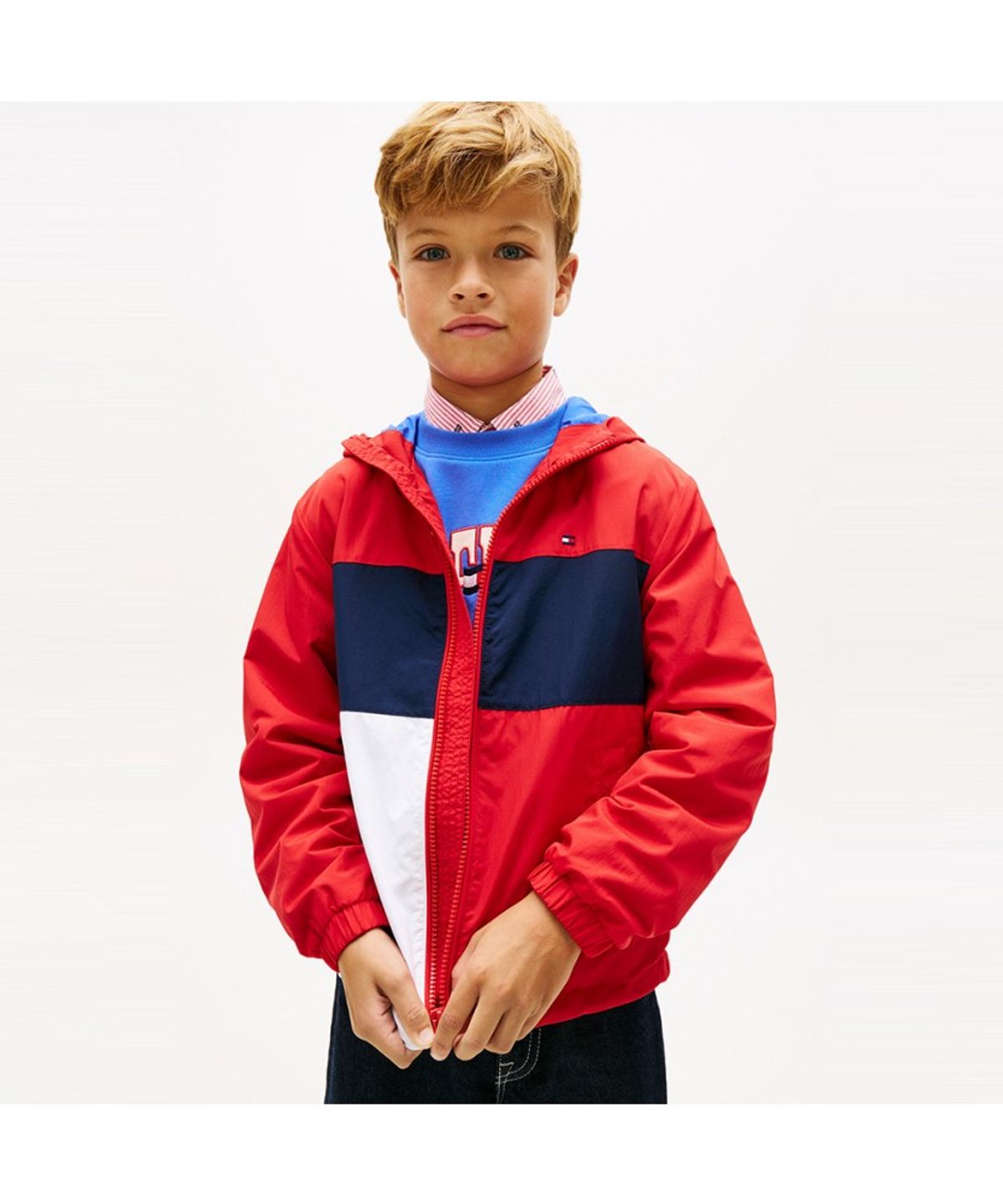 타미힐피거 키즈(TOMMY HILFIGER KIDS) 컬러블럭 플래그 재킷