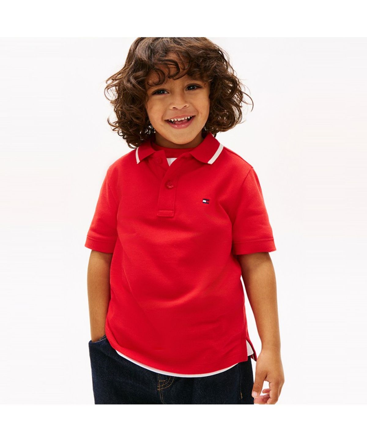 타미힐피거 키즈(TOMMY HILFIGER KIDS) 그래픽 포인트 슬릿 폴로 셔츠