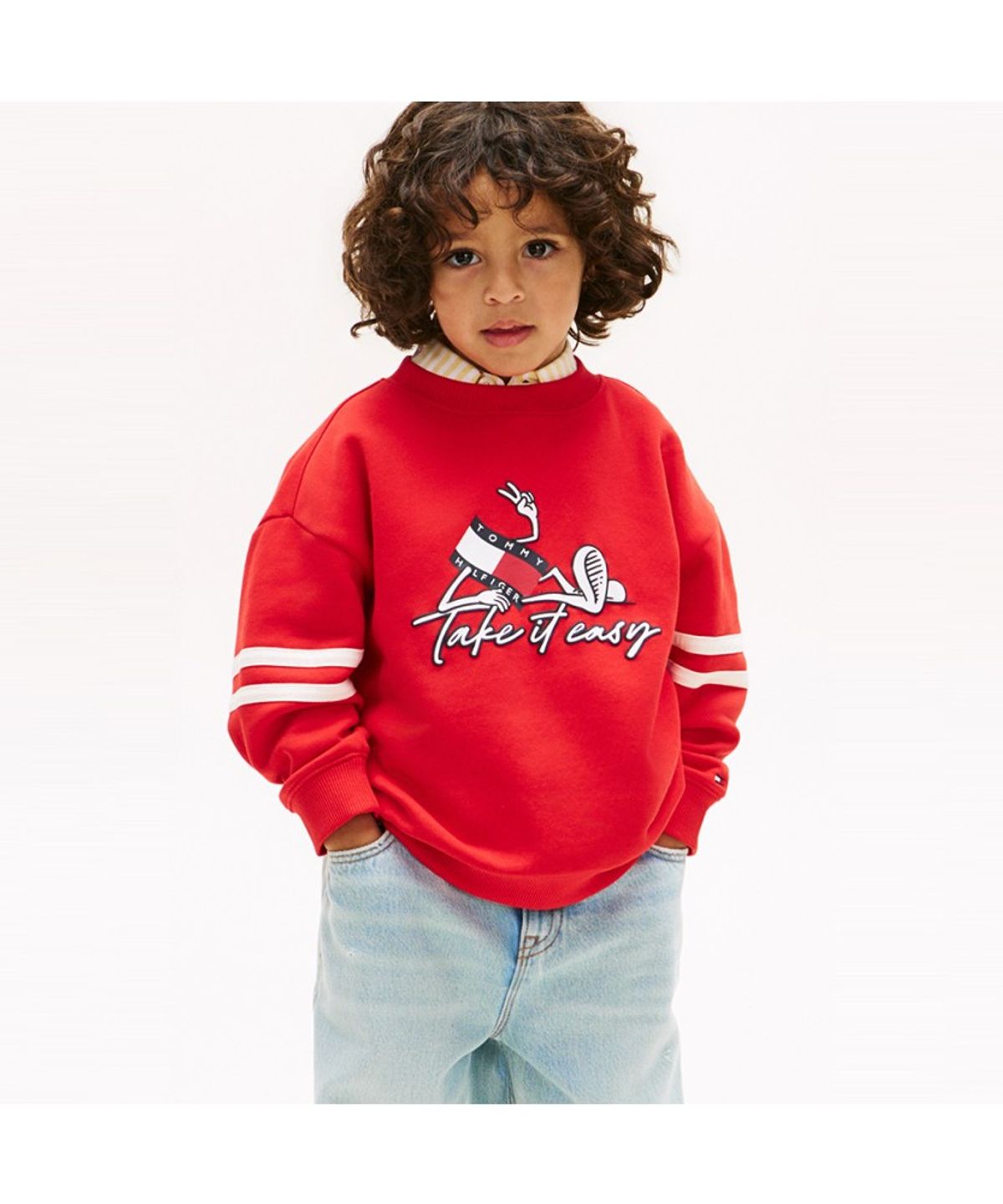 타미힐피거 키즈(TOMMY HILFIGER KIDS) 그래픽 로고 스웨트 셔츠