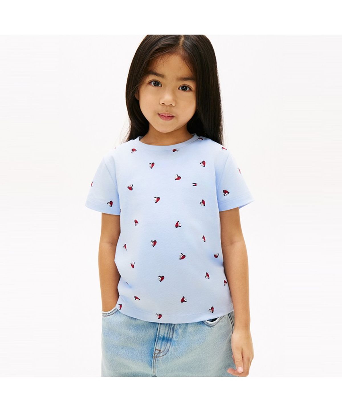 타미힐피거 키즈(TOMMY HILFIGER KIDS) 올 오버 하트 플래그 티셔츠