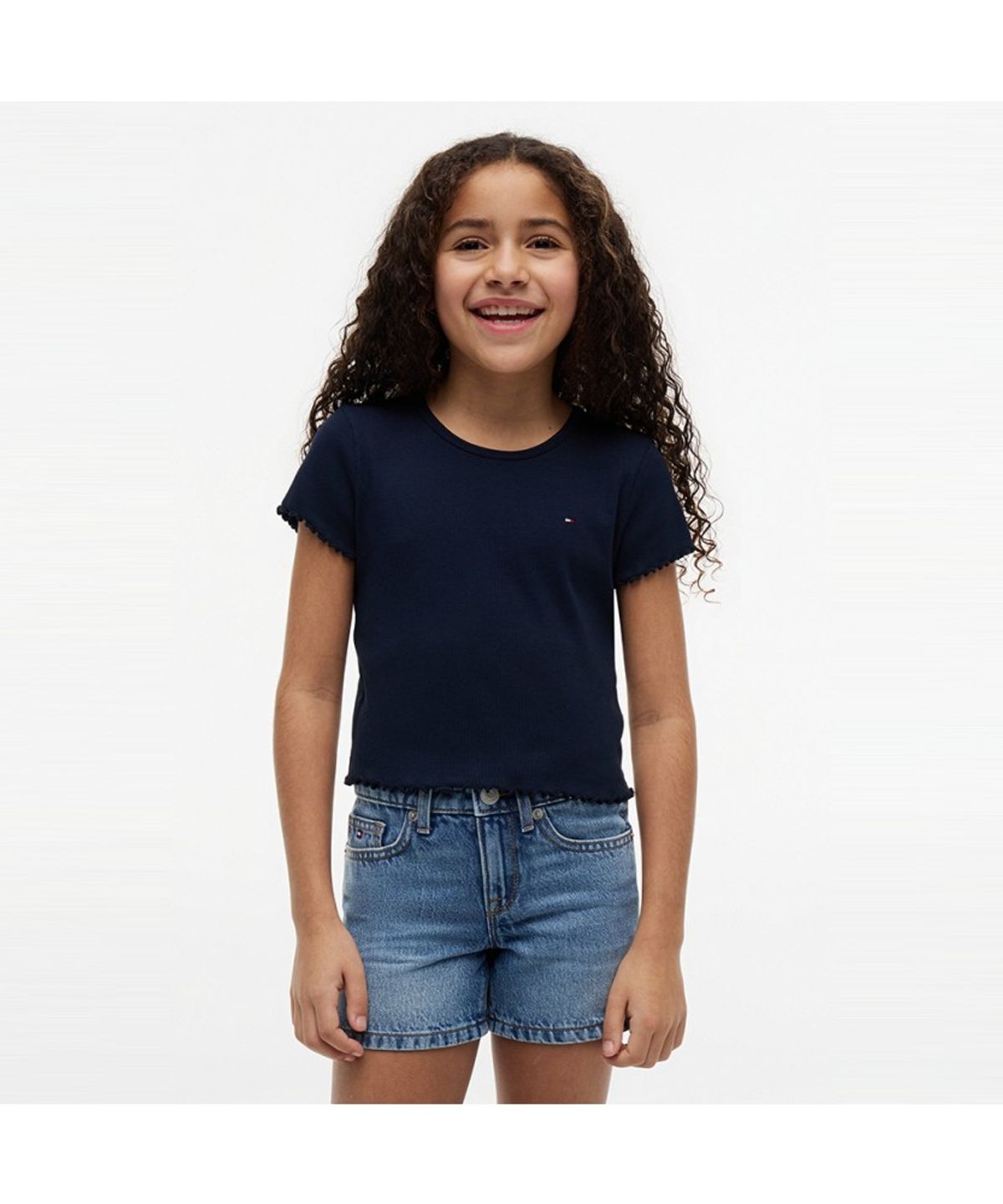타미힐피거 키즈(TOMMY HILFIGER KIDS) 에센셜 립 러플 탑