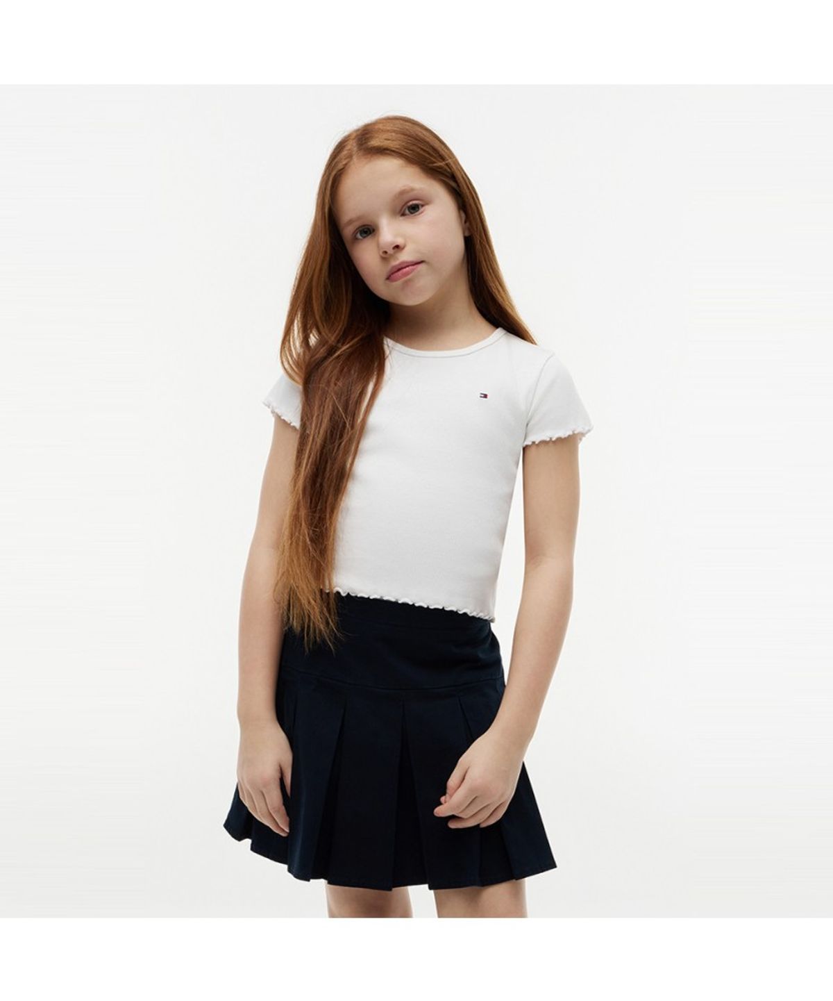 타미힐피거 키즈(TOMMY HILFIGER KIDS) 에센셜 립 러플 탑