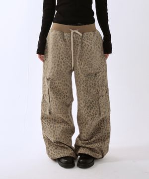 레오파드 밴딩 카고 팬츠 [베이지]