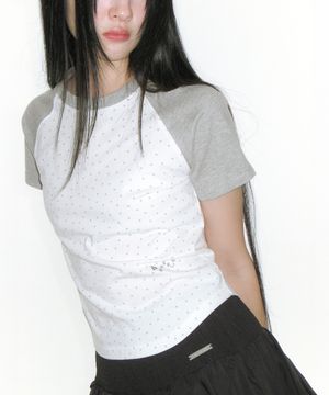 TWINKLE RAGLAN CROP TEE WHITE