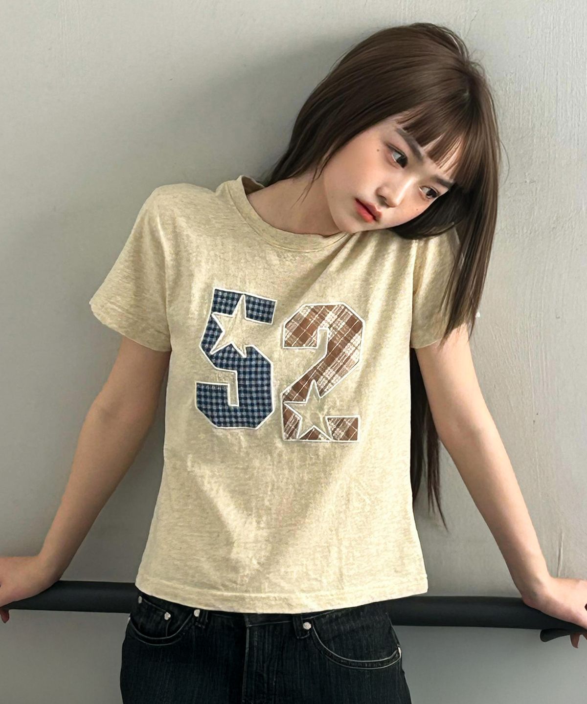 아메스 월드와이드(AMES-WORLDWIDE) 52 APPLIQUE TEE YELLOW