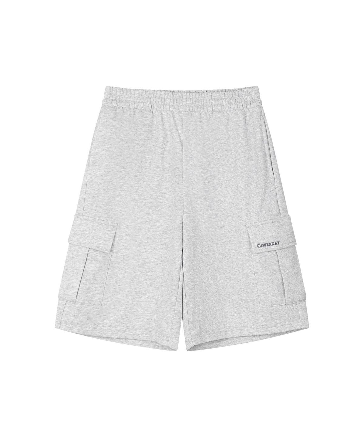 커버낫 키즈(COVERNAT KIDS) 워드마크 카고 버뮤다 스웻팬츠 멜란지 그레이 CK2602JS10MG