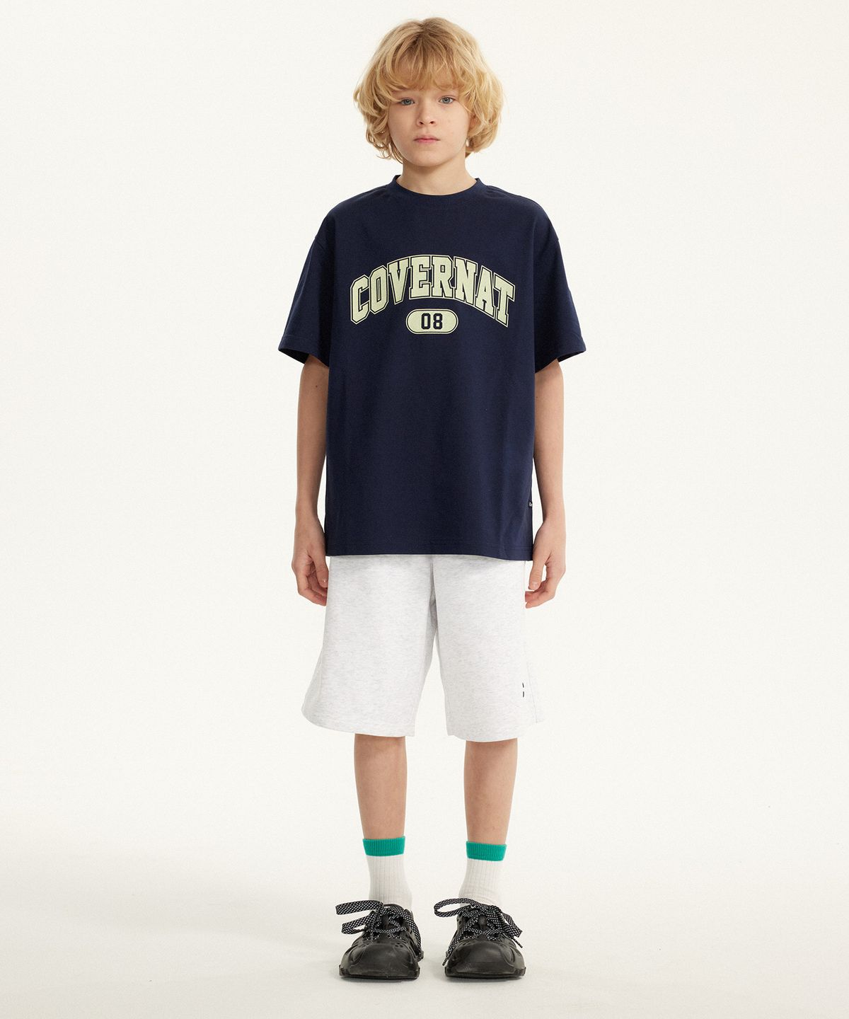 커버낫 키즈(COVERNAT KIDS) 아치로고 티셔츠 커버셋 네이비 CK2602SU01NA