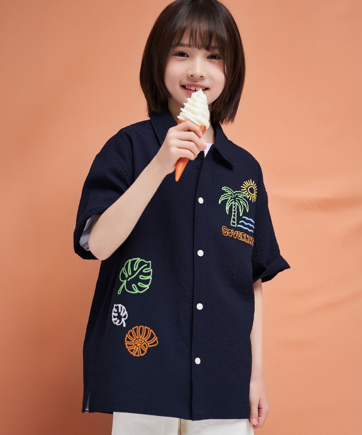 커버낫 키즈(COVERNAT KIDS) 오션브리즈 셔츠 네이비 CK2602SS26NA