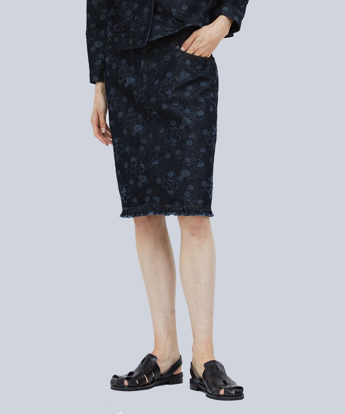 에핑글러(EPINGLER) TULIP SKIRT - FLOWER DENIM