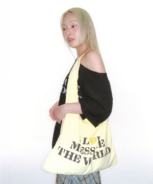 LETTERING CASUAL HOBO BAG YELLOW