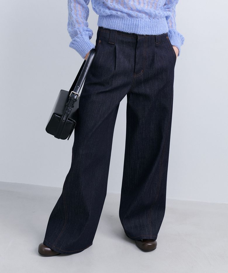 STITCHED PANTS - NAVY