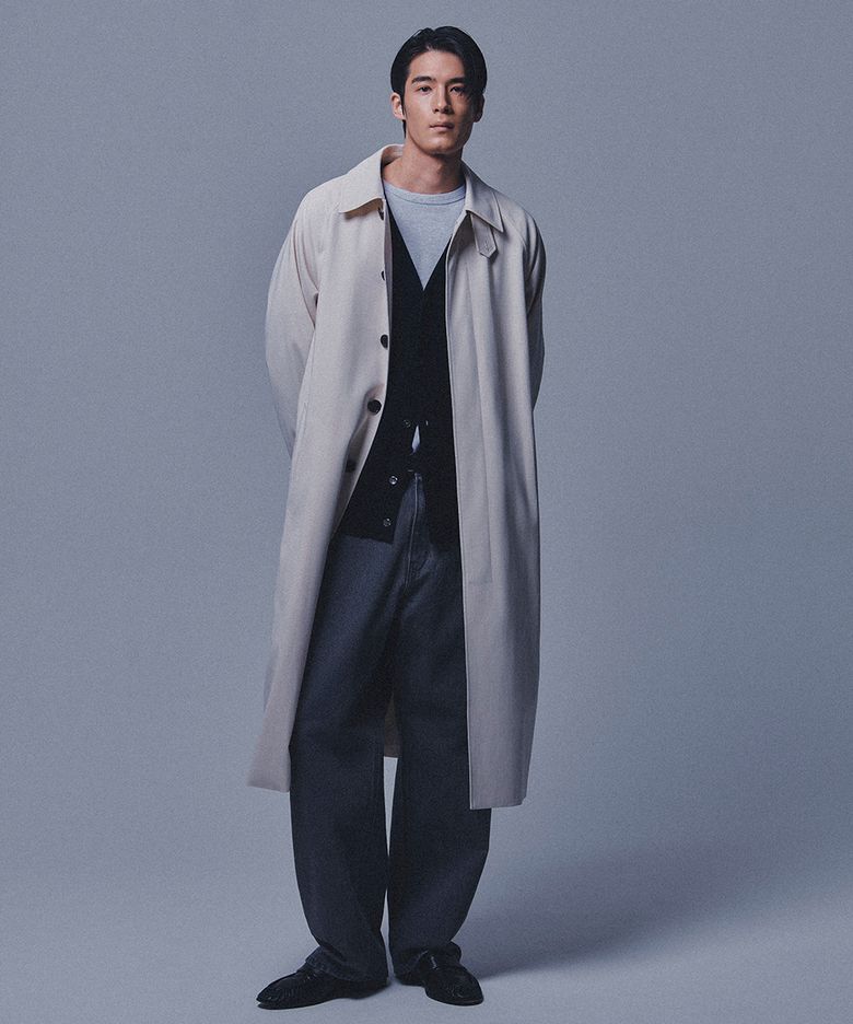 Tailored Balmacaan Long Coat Ivory