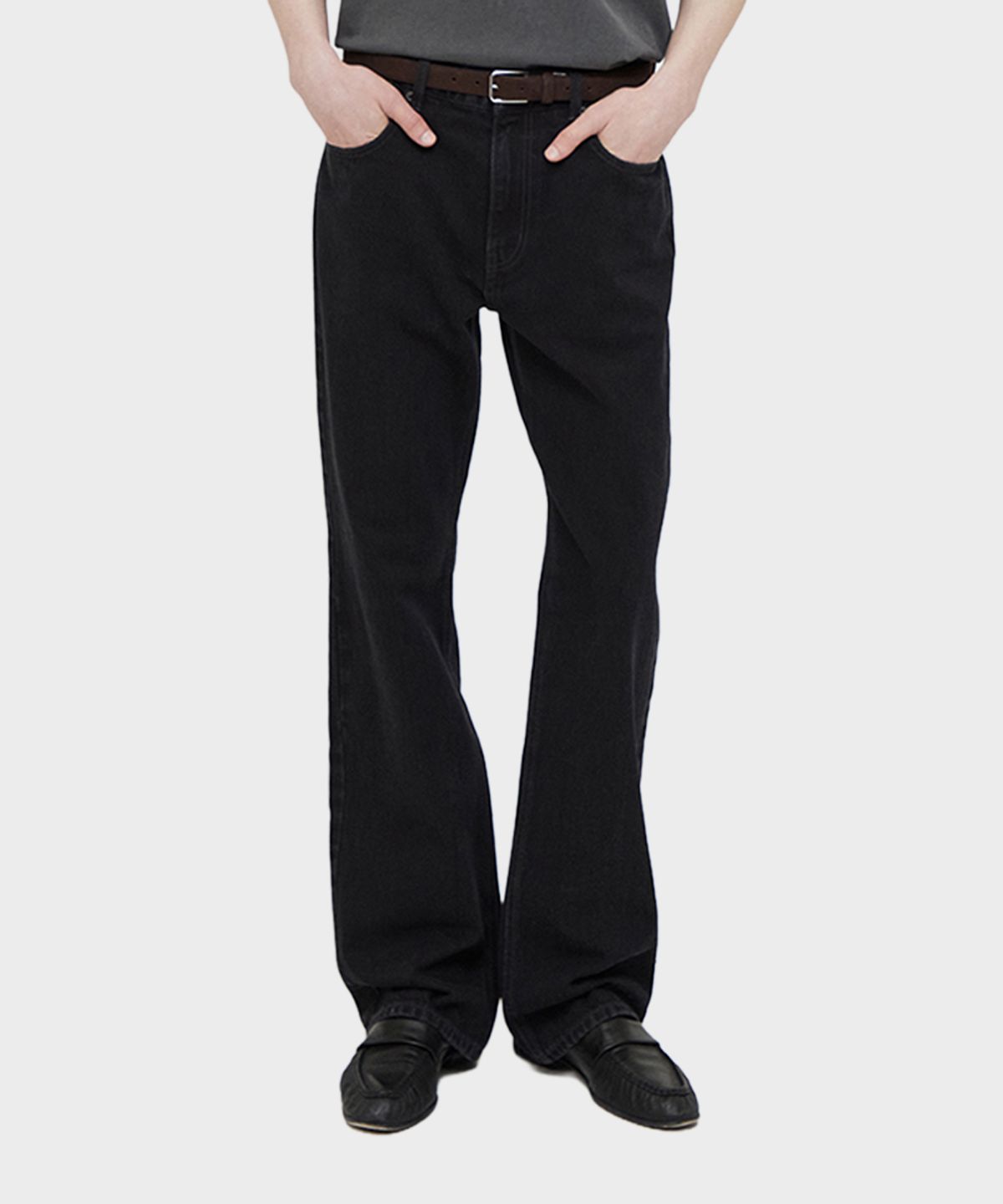 테일던(TAILDERN) Flared Denim Pants Black