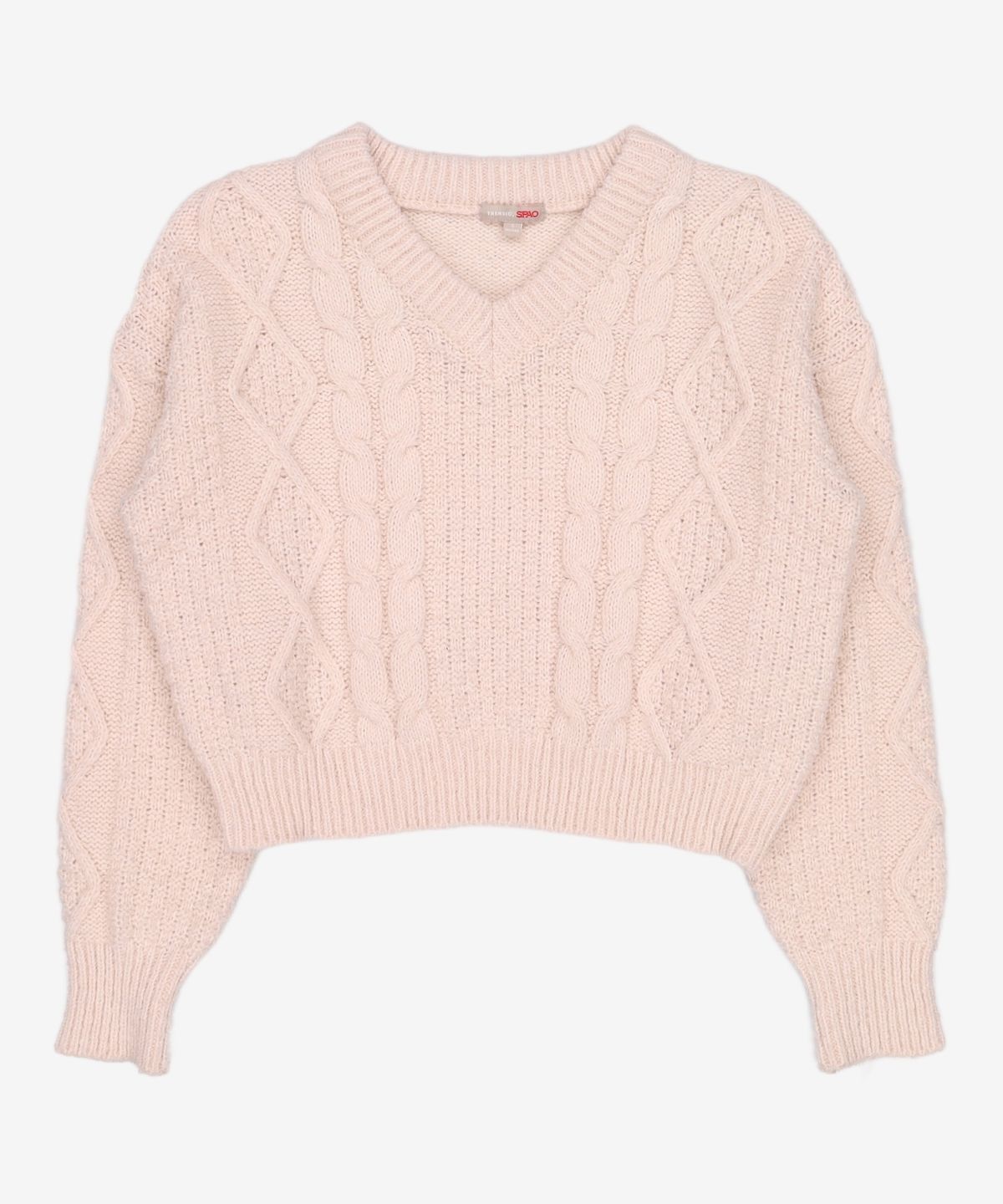 스파오(SPAO) 솜사탕 V넥 아란조직 풀오버_SPKWC11G90 S