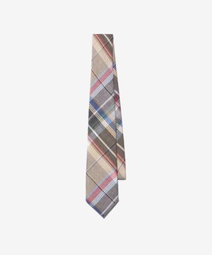 (U) 린넨 플레이드 넥타이 브라운 플레이드 LINEN PLAID NECKTIE BROWN PLAID