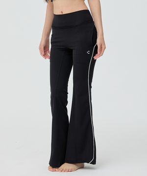 커브드 라인 파이핑 레깅스 팬츠 (Black)