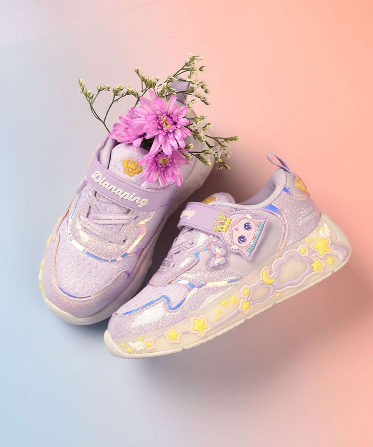 슈마커 키즈(SHOEMARKERKIDS) 캐치티니핑 LED 벨크로 운동화  다이아나핑 (0099134) CLB26303 PL