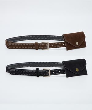 [에어팟쏙] 지그재그 스웨이드 파우치 벨트 2컬러