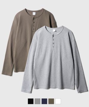 [2PACK] 텍스처 헨리넥 긴팔티셔츠 5종 SJLT2690