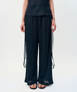 masi pleats pants _ Black
