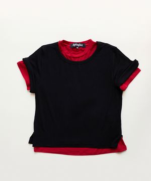 SPOONING LAYERED T - BLACK