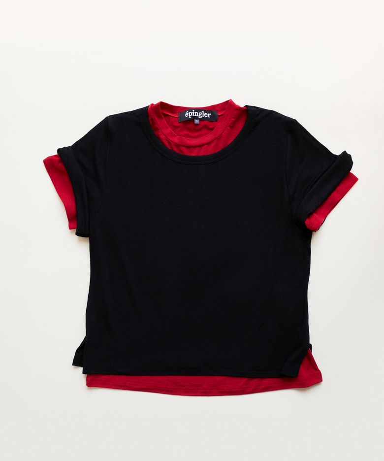 SPOONING LAYERED T - BLACK