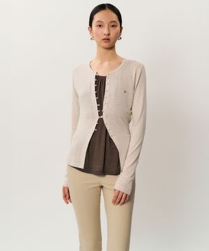 mea linen cardigan _ Beige