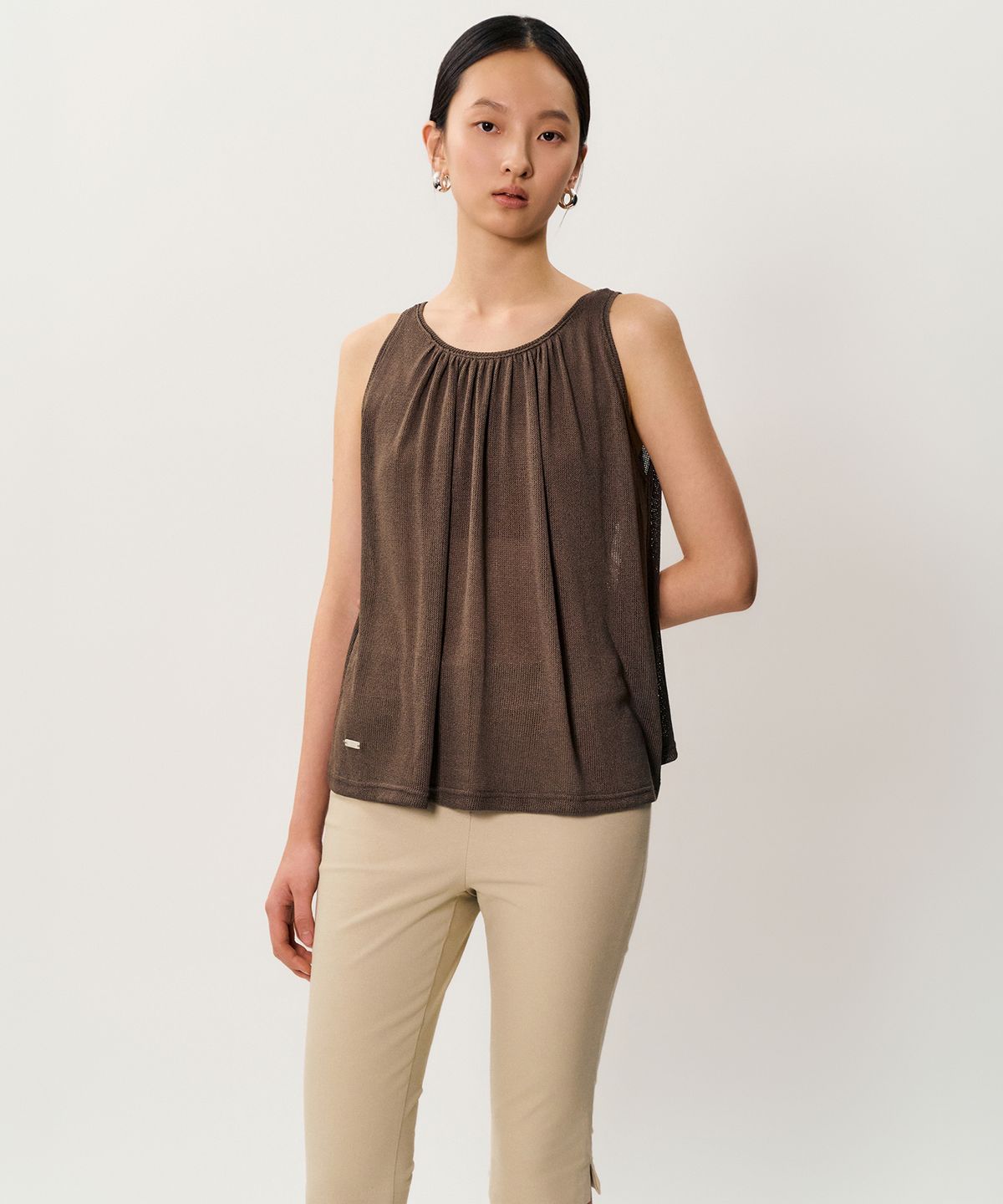 메이버유(MAYVERU) vinny linen sleeveless _ Brown