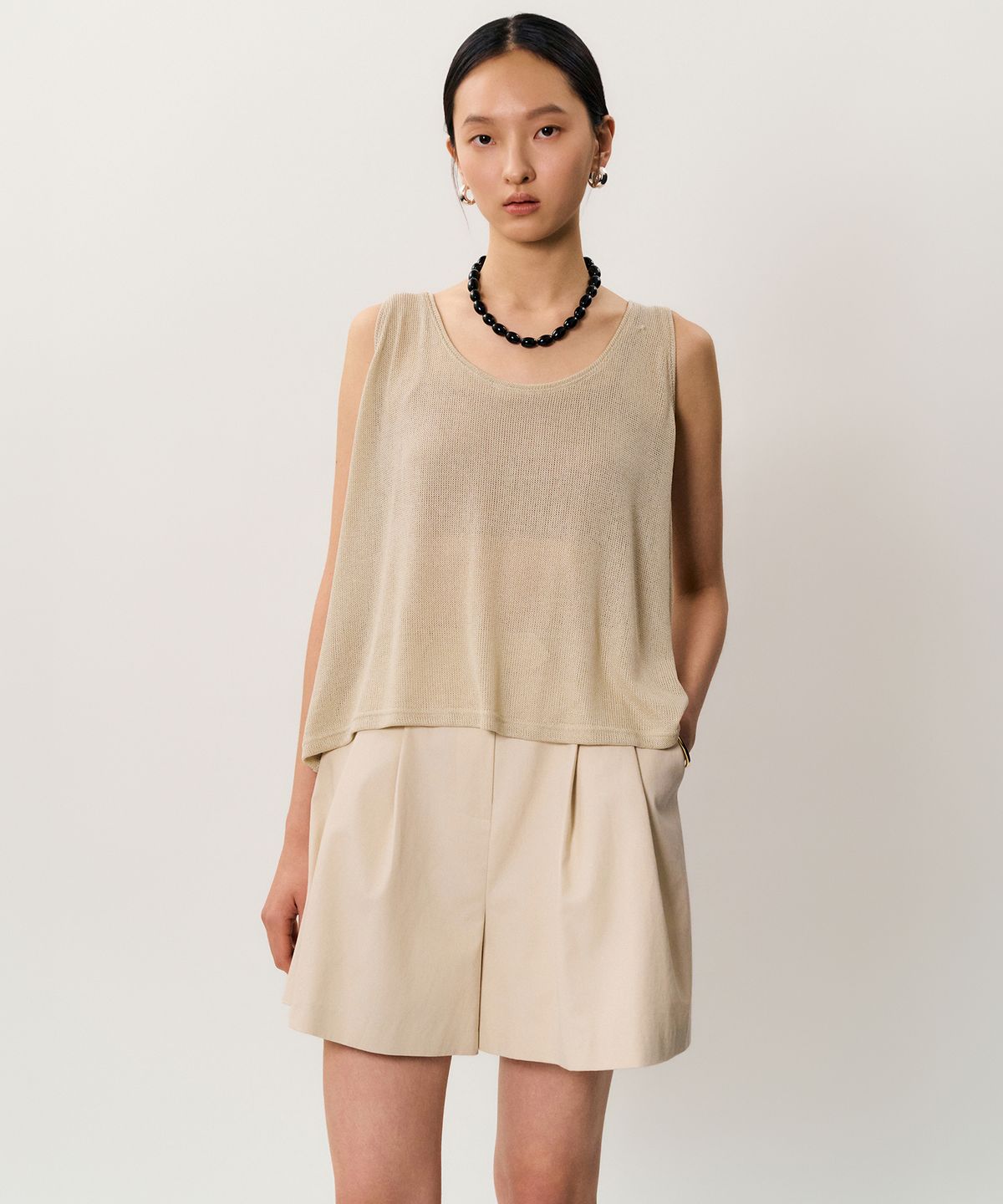 메이버유(MAYVERU) vinny linen sleeveless _ Beige