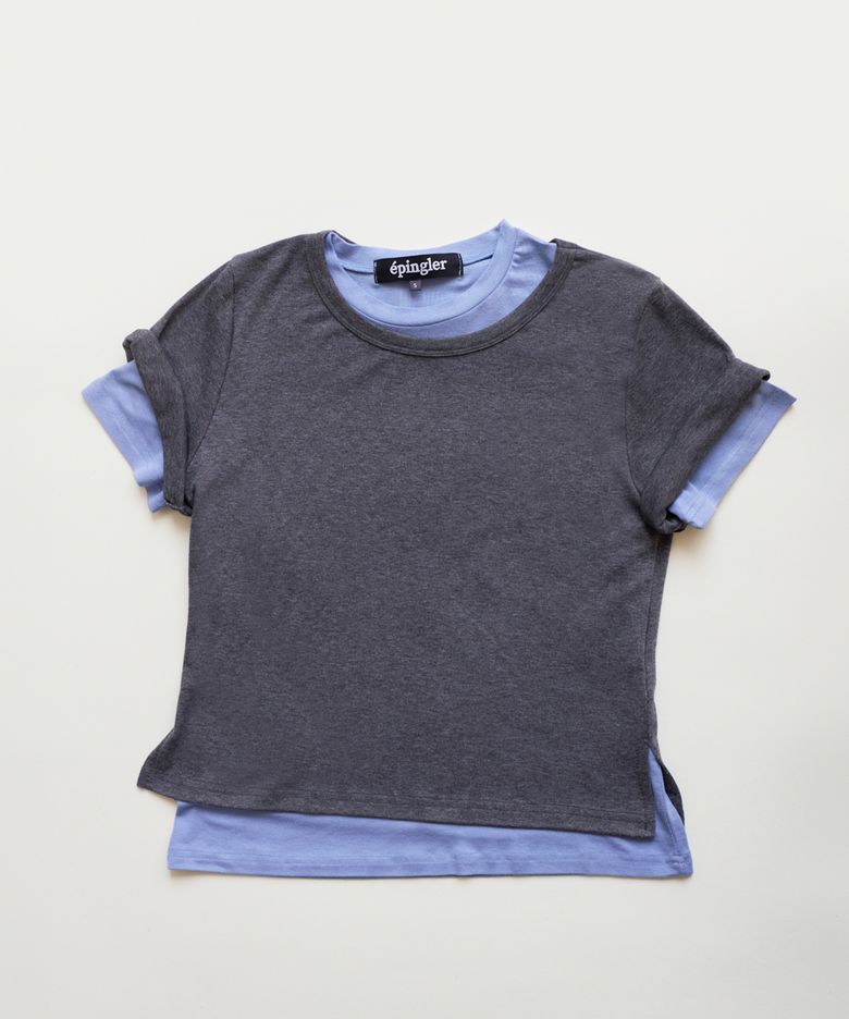 SPOONING LAYERED T - DEEP GREY