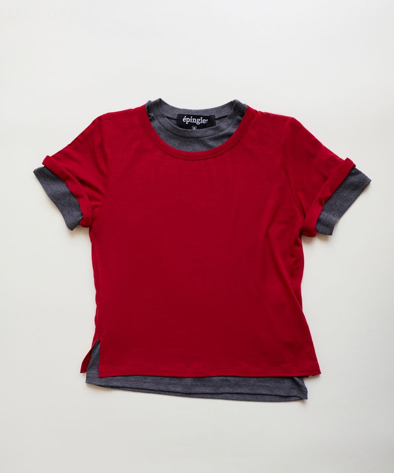 SPOONING LAYERED T - RED