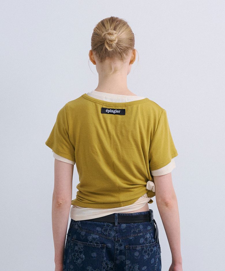 SPOONING LAYERED T - OLIVE