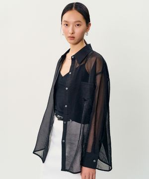 deia cross blouse _ Black