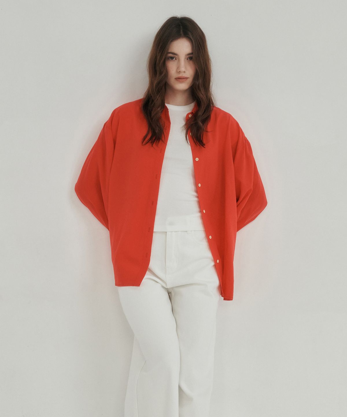 로시로우(LOSSYROW) Flow Sheer Shirt red
