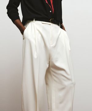 클래식 원 턱 와이드 슬랙스 (화이트)