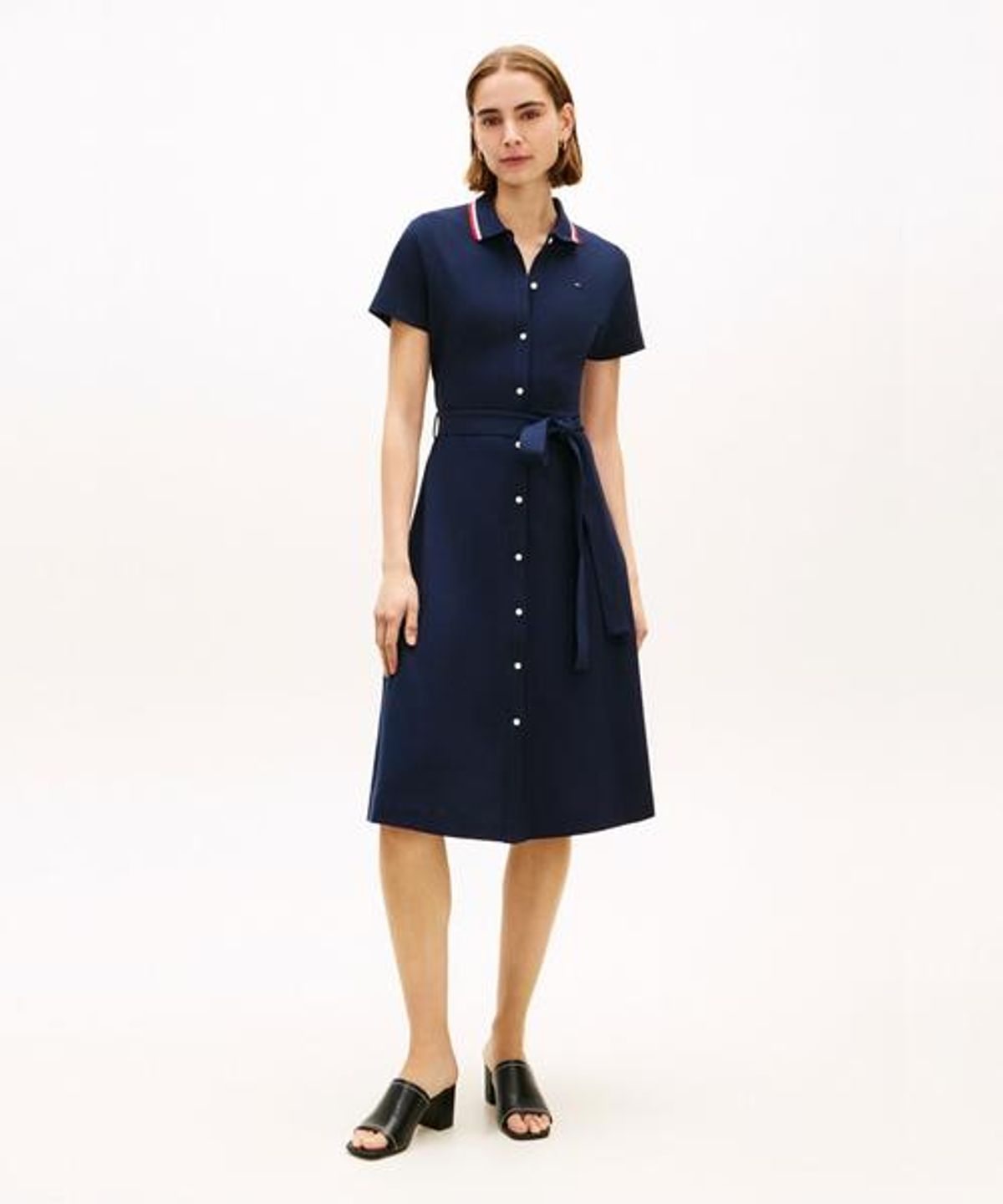 타미힐피거(TOMMY HILFIGER) 벨트 피케 원피스 (T22G1TDR051WT2C1G)