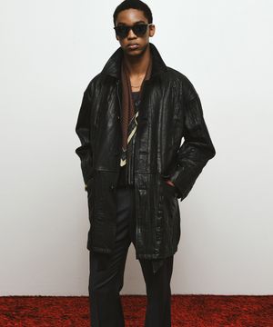 크링클 레더 카코트 (블랙)