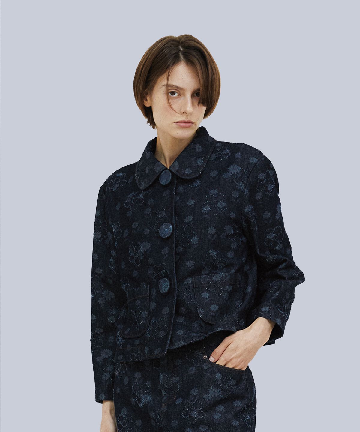 에핑글러(EPINGLER) TULIP JACKET- FLOWER DENIM